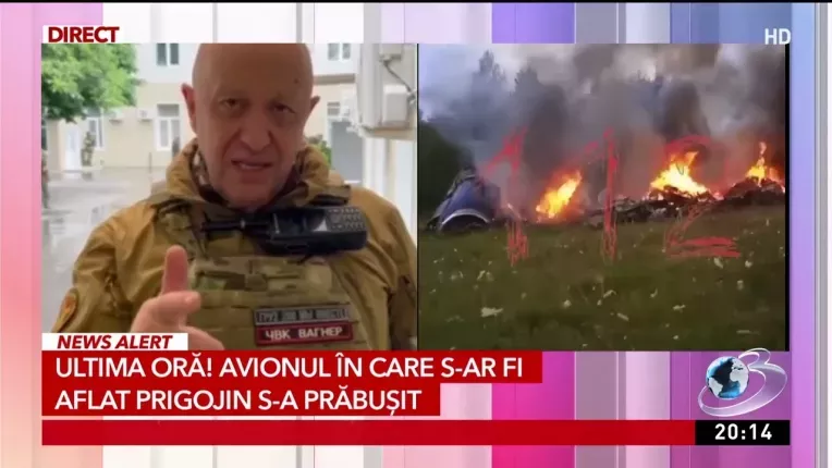 Evgheni Priogojin ar fi murit in urma prabusirii unui avion in Rusia